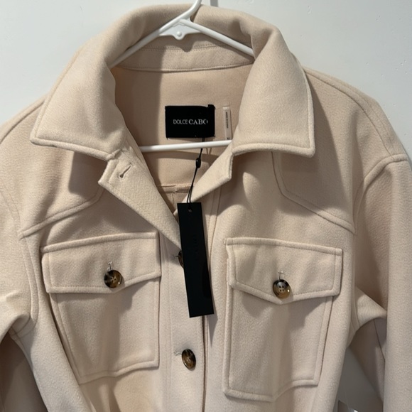 🎉HP🎉Dolce Cabo Short Flannel Trench Coat. Ladies Med. - Picture 6 of 13